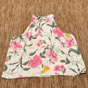 Ann Taylor Floral Halter Camisole - Pink, Cream & Green